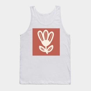 Large scale tulip flower in warm earthy terracota tones Tank Top